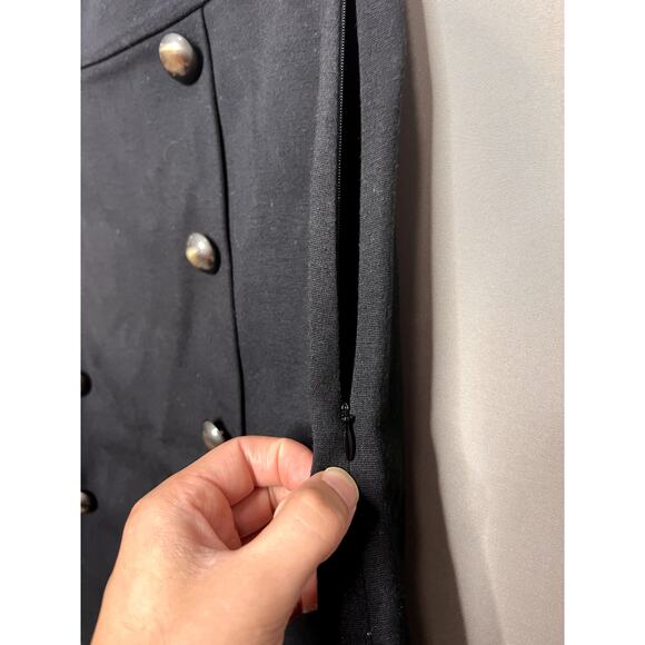 Tibi A Line Skirt Womens L Black Buttons Pockets Business Casual Office Work - Picture 7 of 13